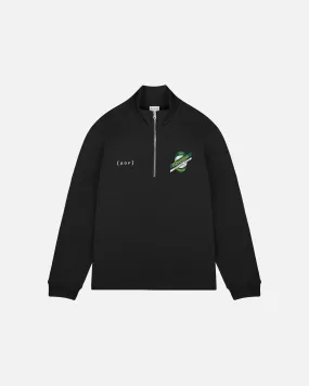 Hibs Black Quarter Zip Sweat