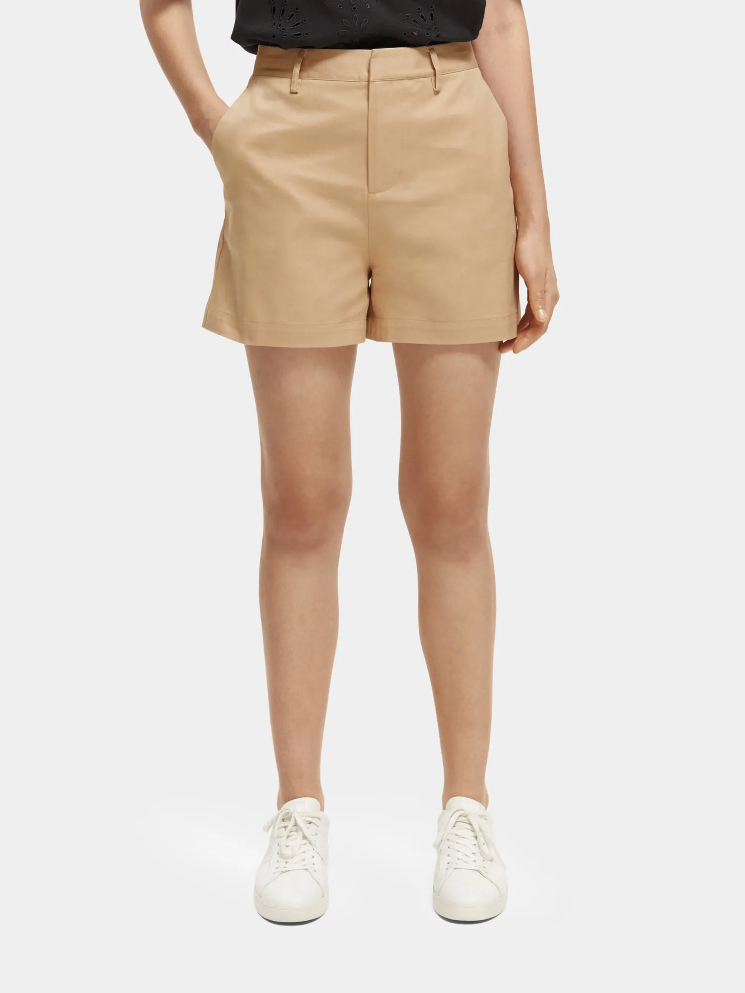 High-rise chino shorts