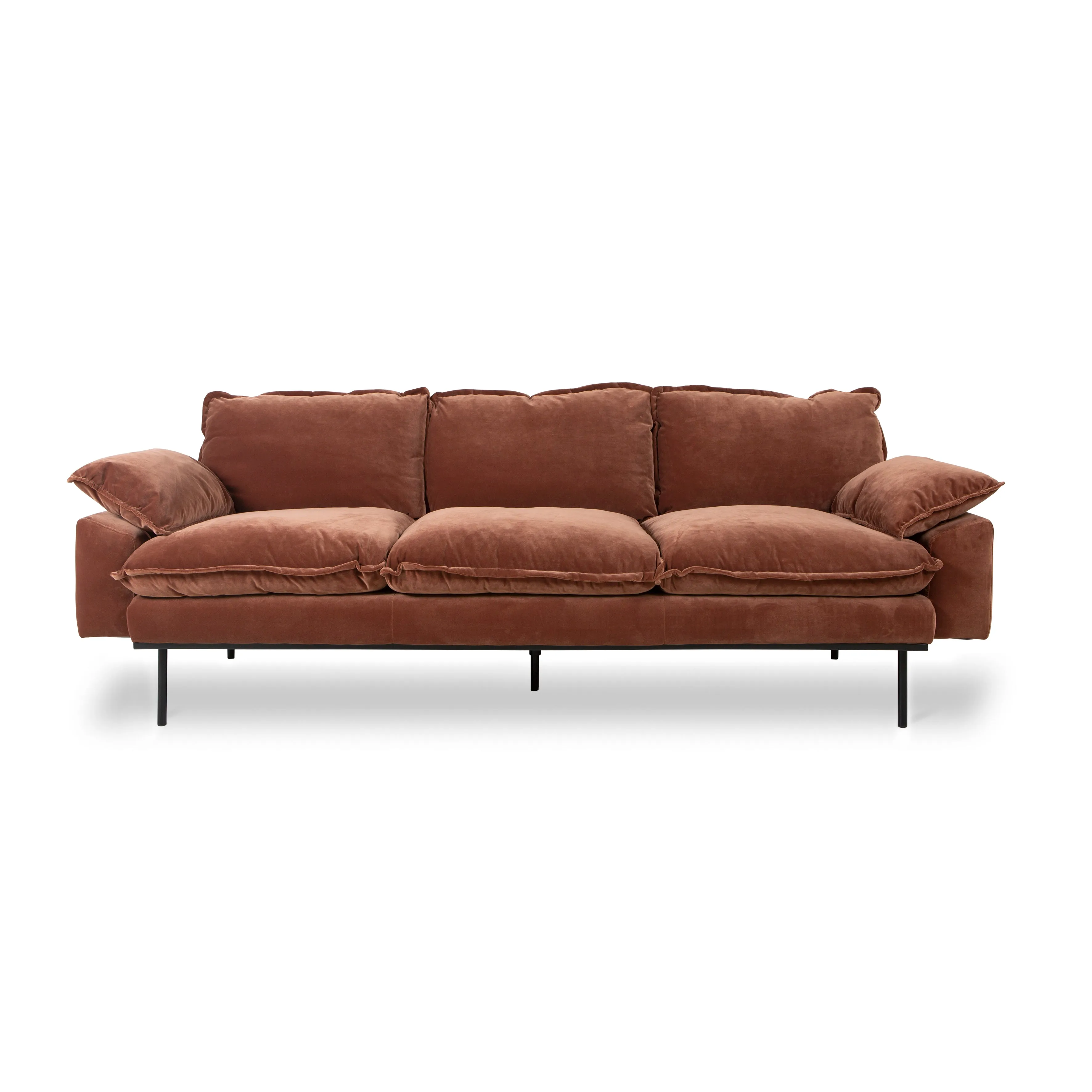 HKliving Rich Velvet Magnolia (Red) Retro Sofa