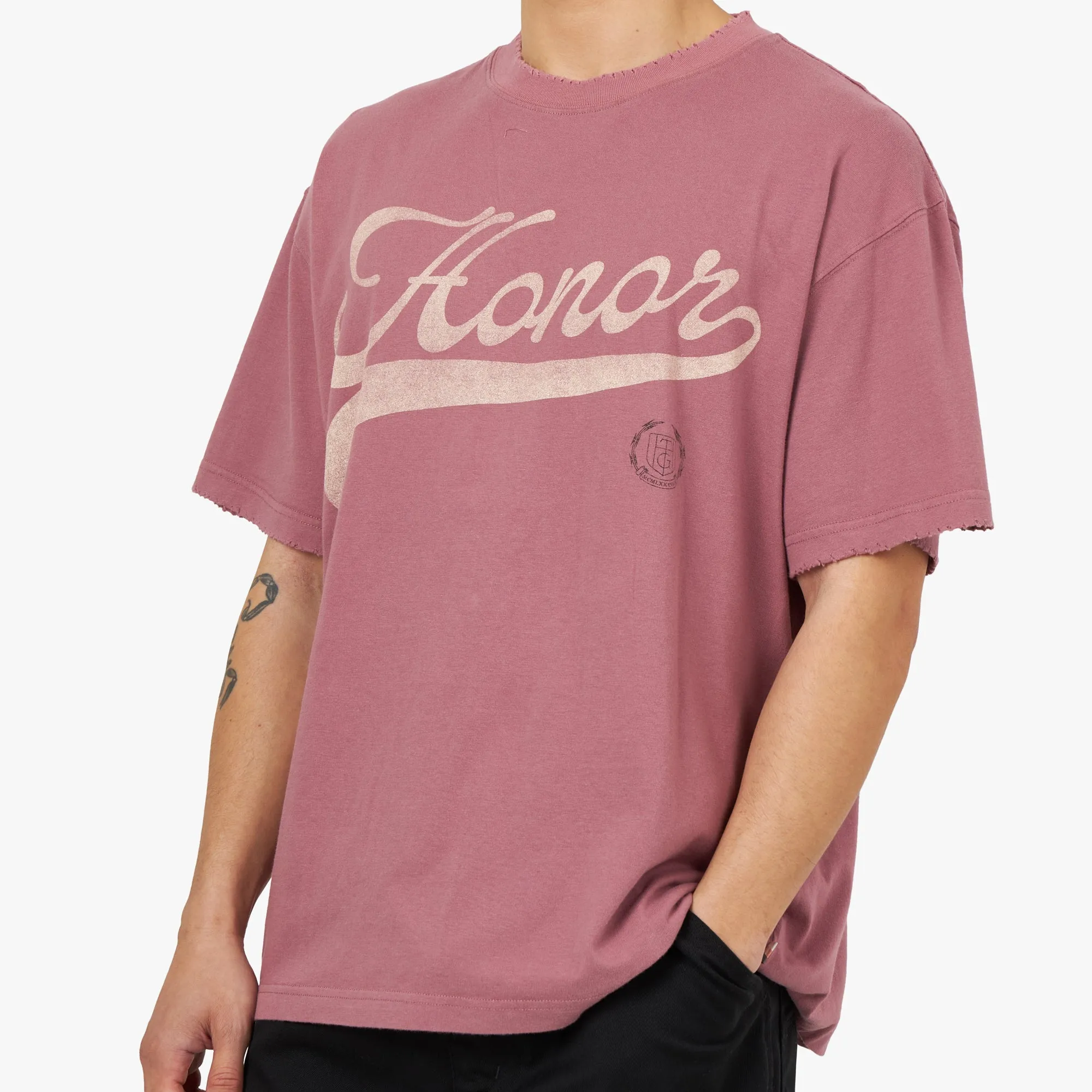 Honor The Gift Holiday Script T-shirt / Mauve