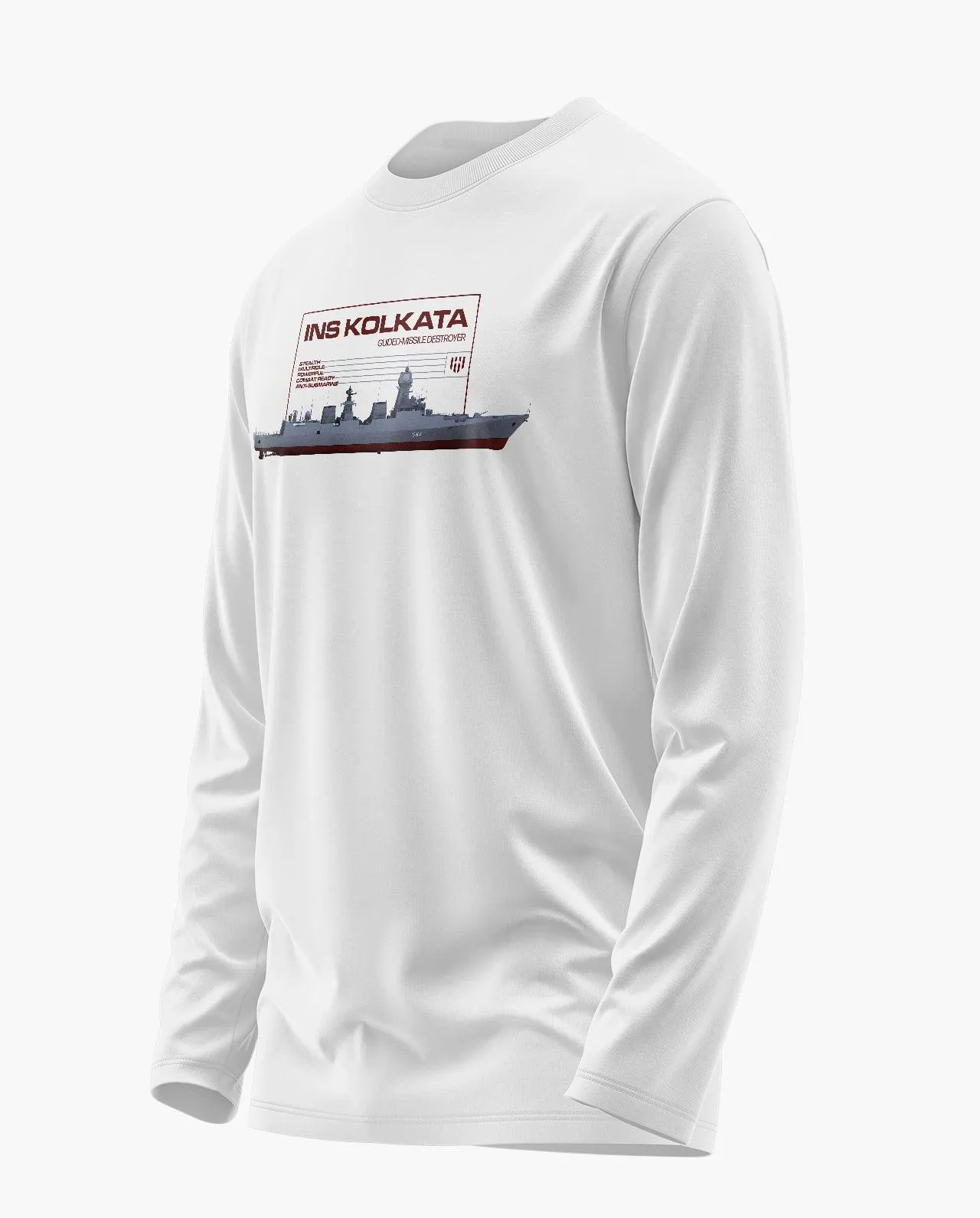 INS KOLKATA CLASS GUIDED MISSILE DESTROYER Full Sleeve T-Shirt