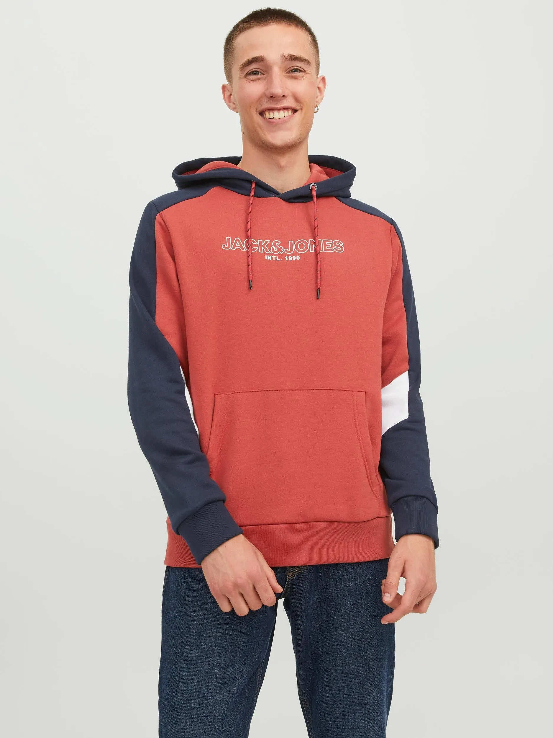 Jack & Jones Anker Hooded Sweatshirt-CINNABAR