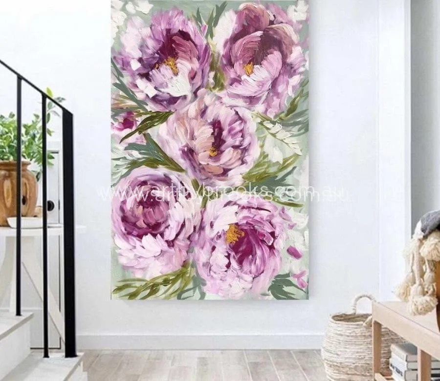 Joie de vivre  peony   -Original on Gallery canvas 100x150  Cm