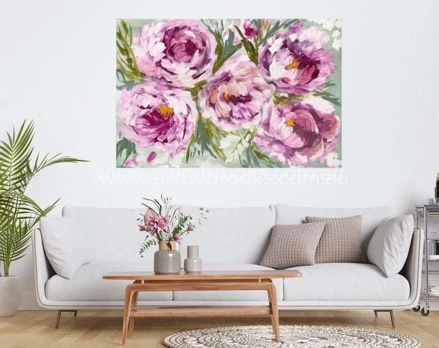 Joie de vivre  peony   -Original on Gallery canvas 100x150  Cm