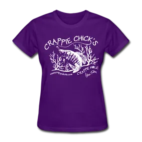 Ladies Purple "Crappie Chick's"Contour Short Sleeve T-Shirt