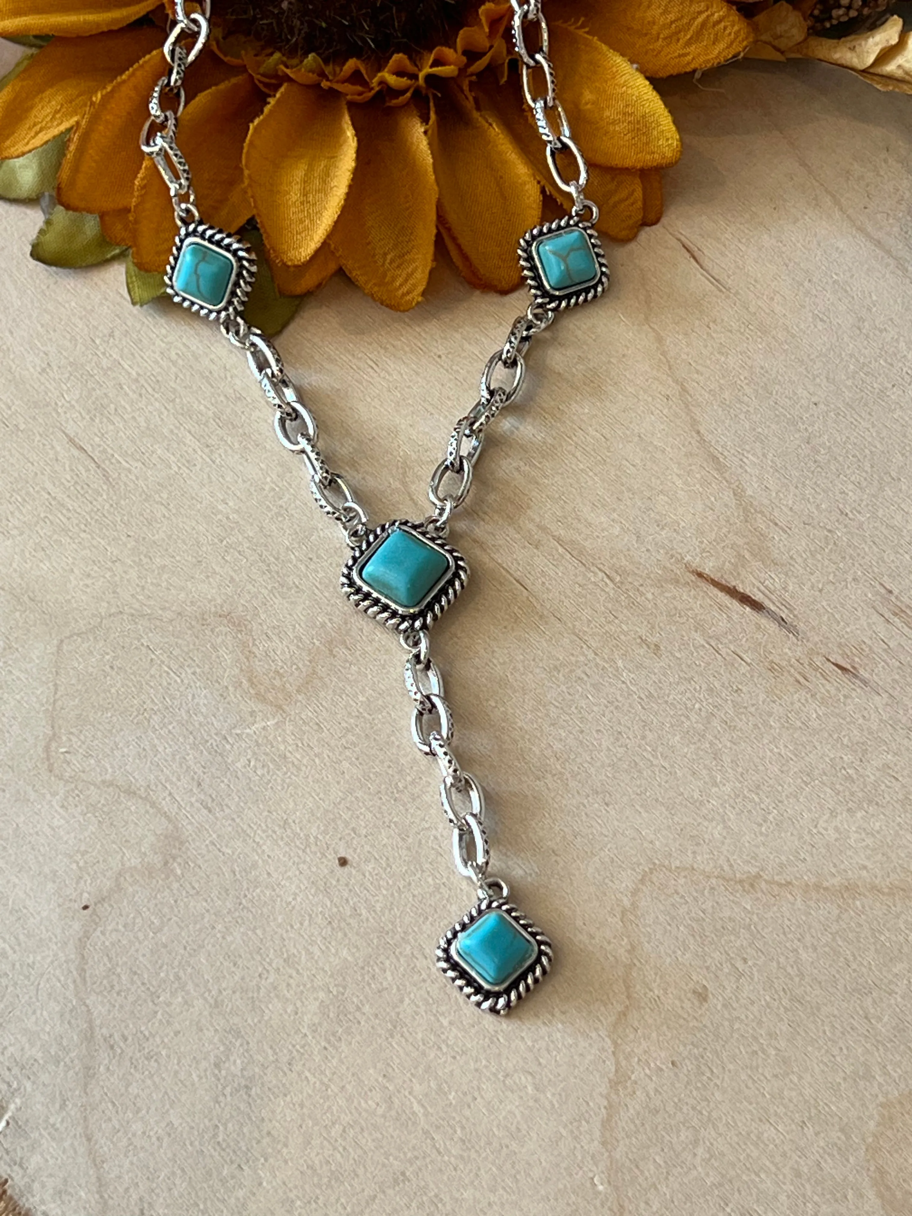 Lariat Square Necklace