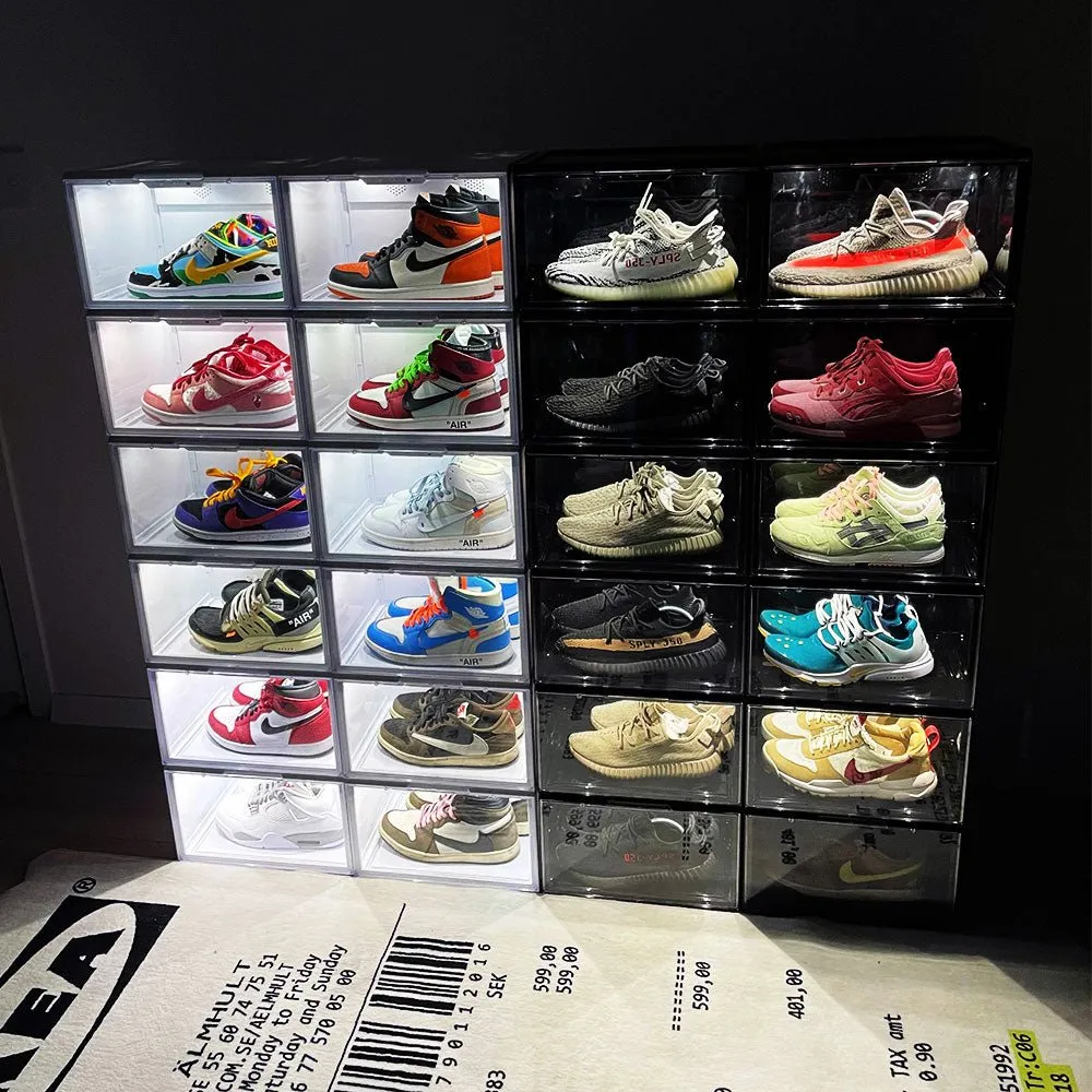 LED Light Up Sneaker Display Cases - White - Single Case