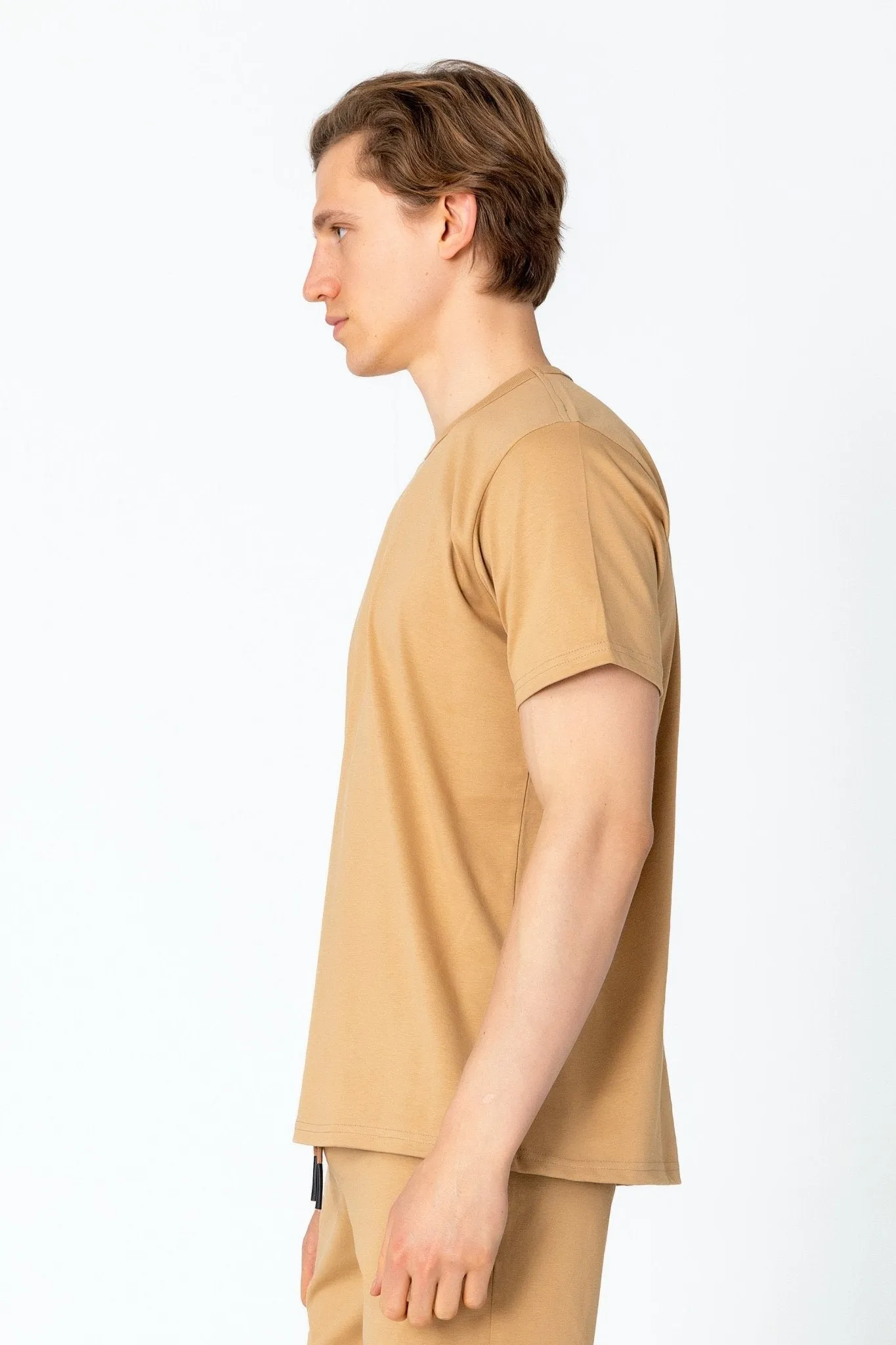 Lightweight Cotton T-shirt - Camel