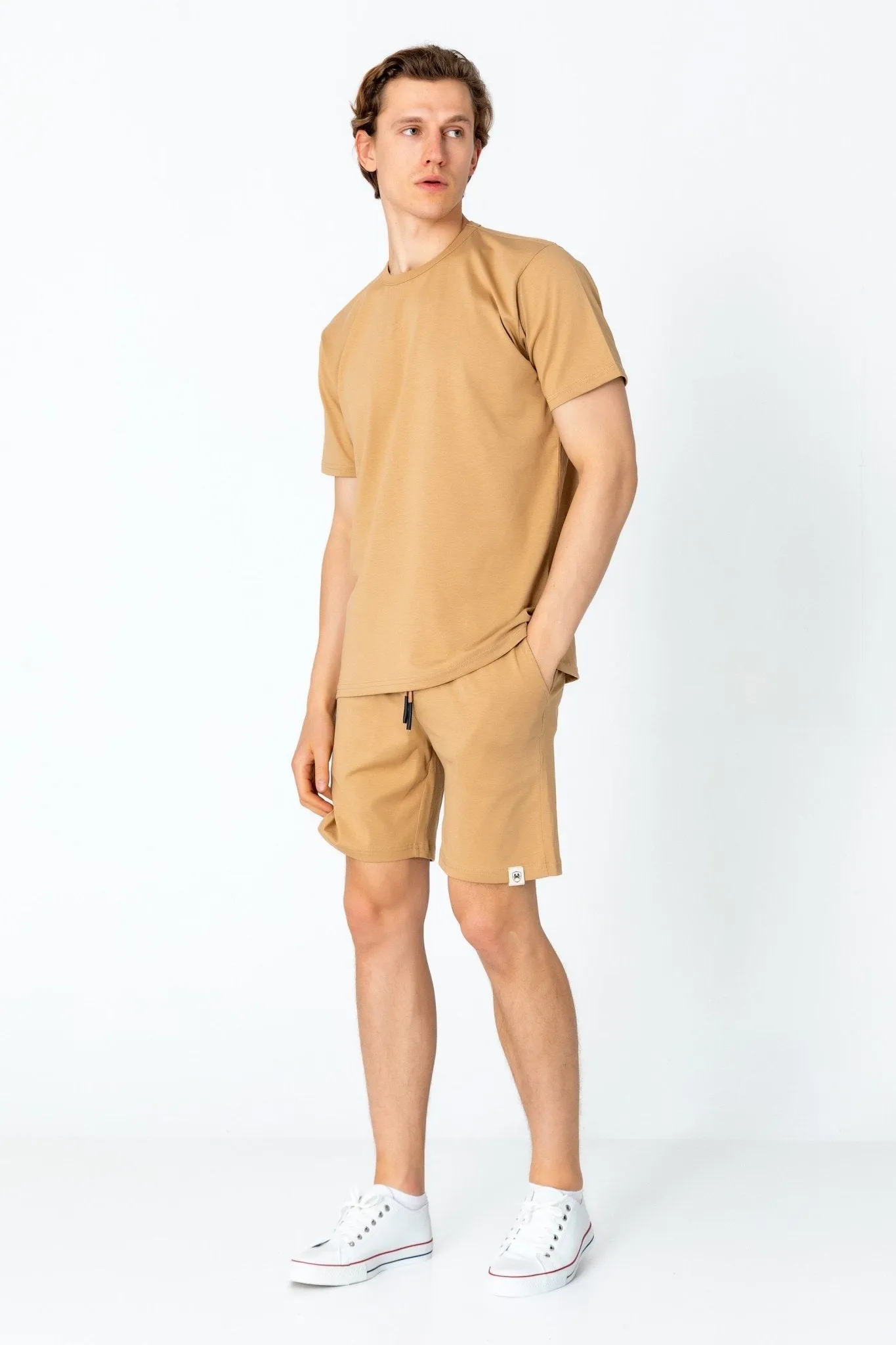 Lightweight Cotton T-shirt - Camel