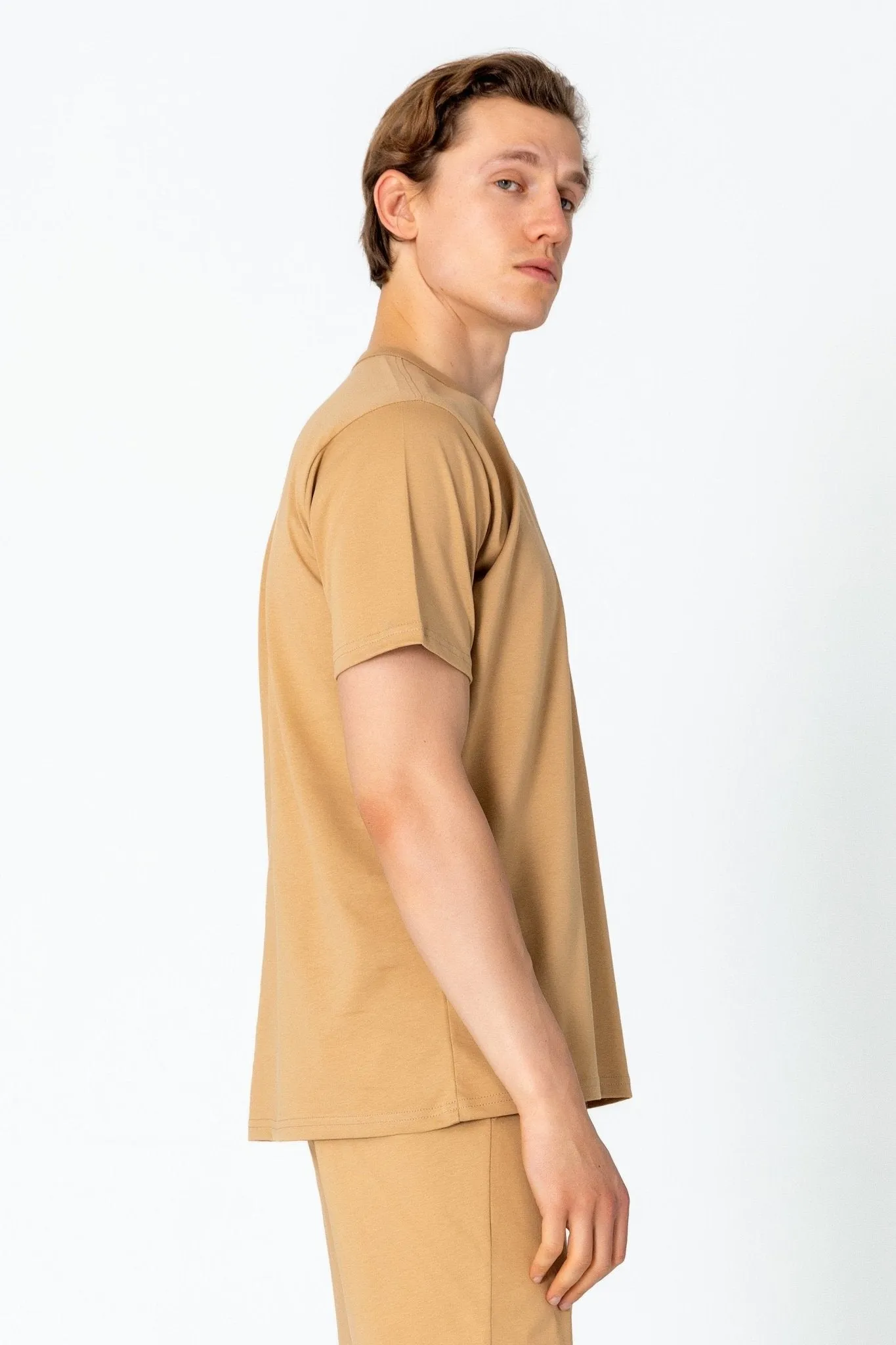 Lightweight Cotton T-shirt - Camel