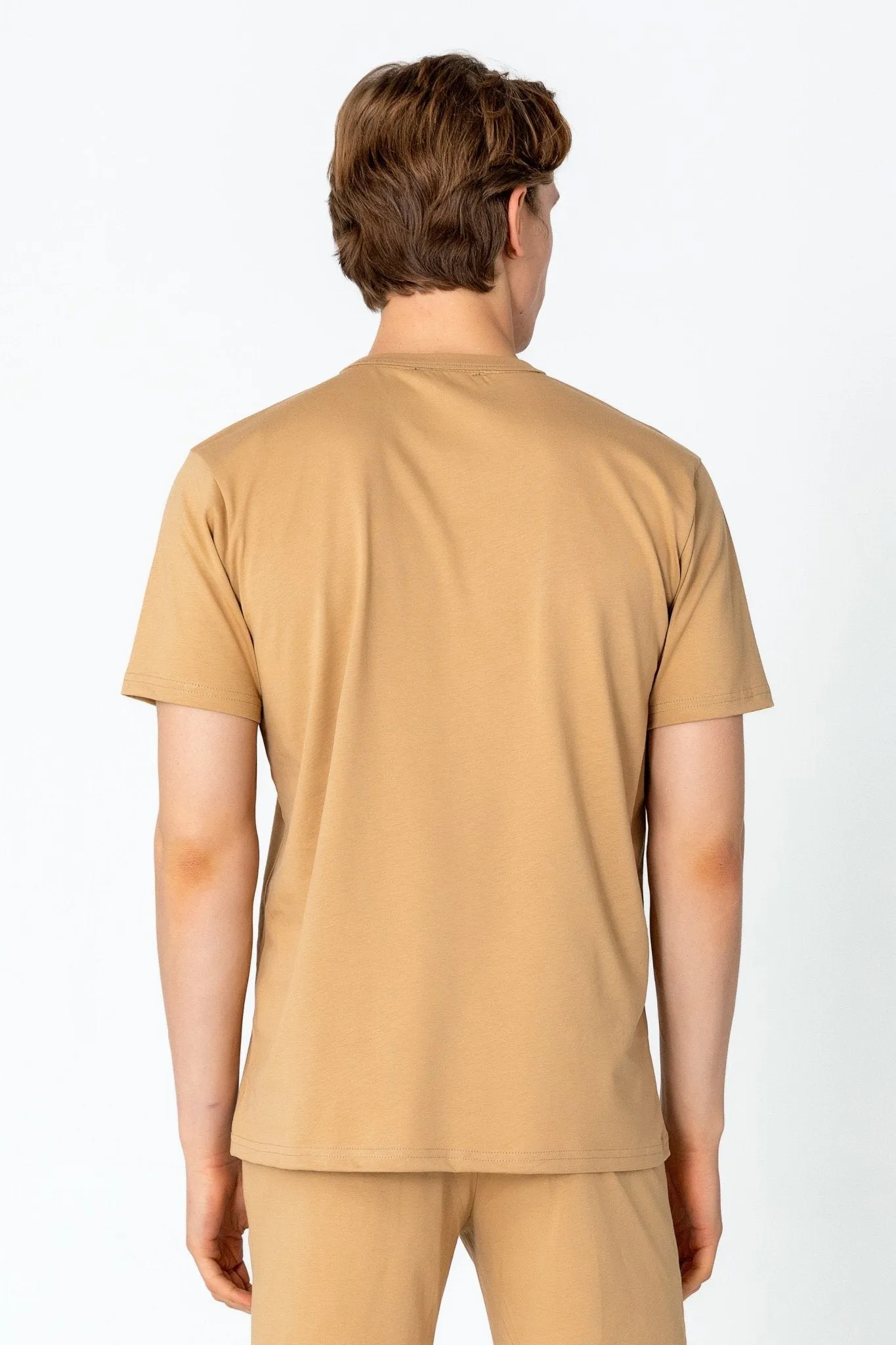 Lightweight Cotton T-shirt - Camel