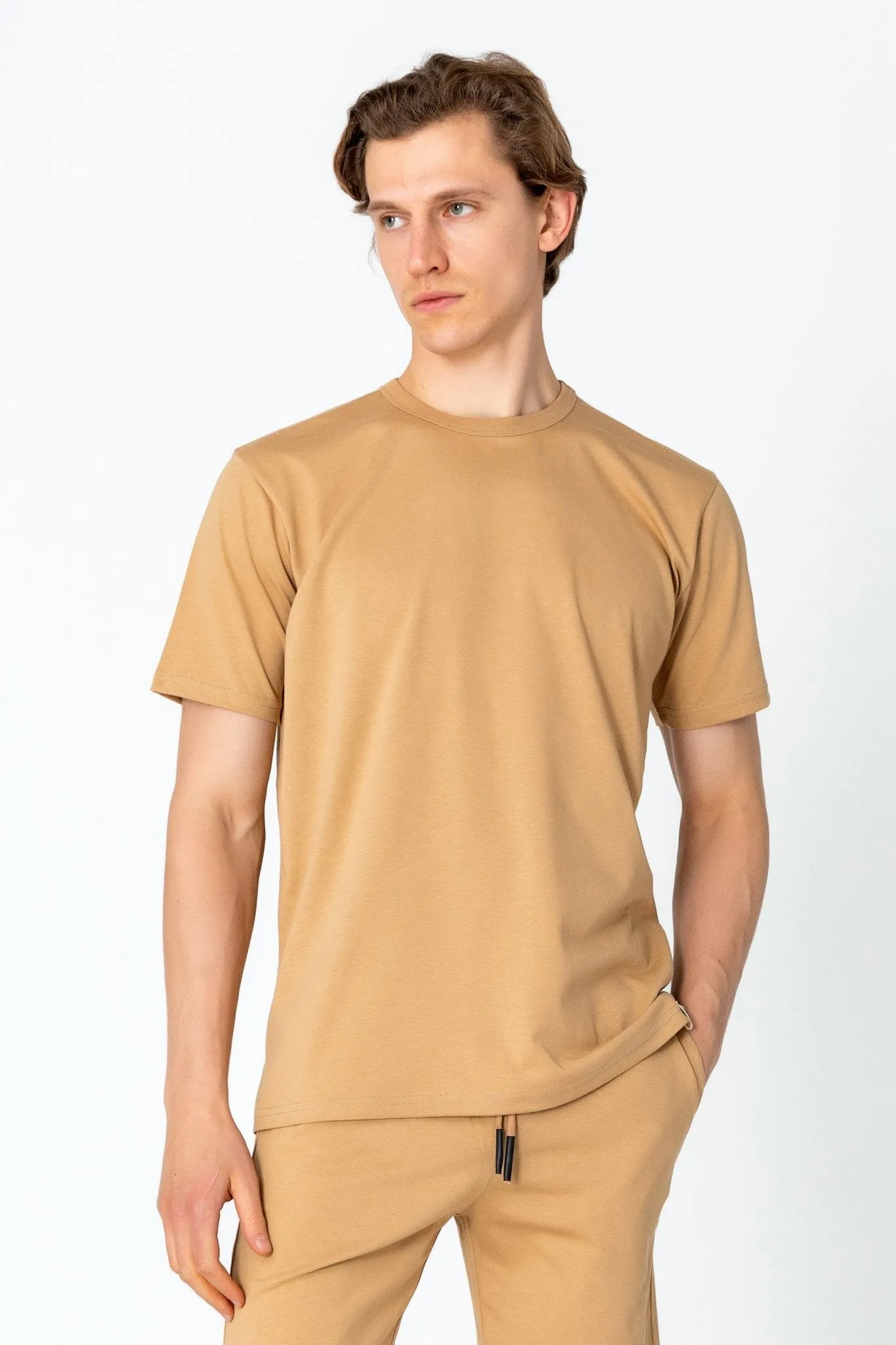 Lightweight Cotton T-shirt - Camel