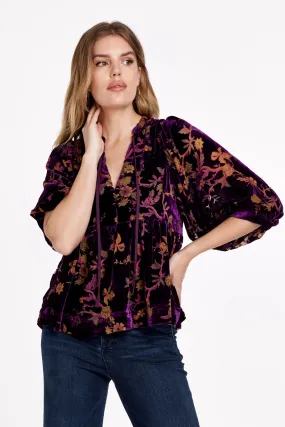 Malia Burnout Velvet Floral Top