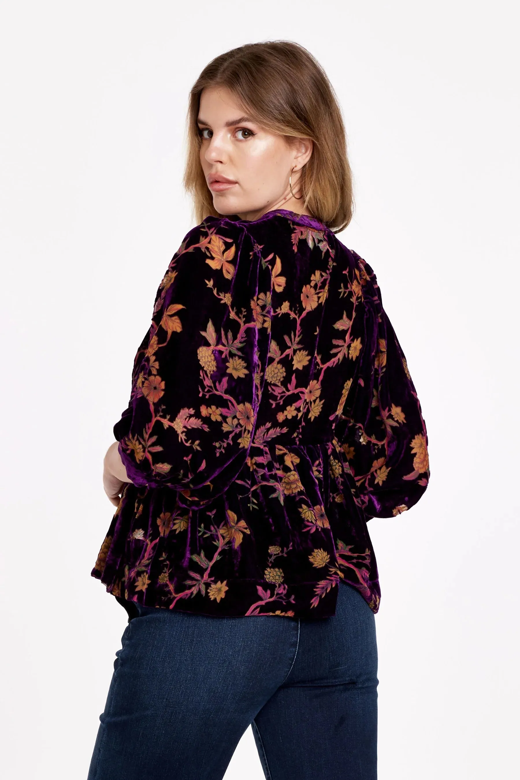 Malia Burnout Velvet Floral Top