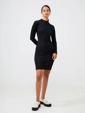 Mari Rib Knit Mini Sweater Dress