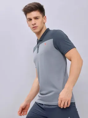 Men Colorblock Relax Fit Polo T-shirt with TECHNO COOL 