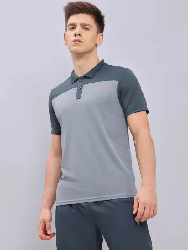 Men Colorblock Relax Fit Polo T-shirt with TECHNO COOL 