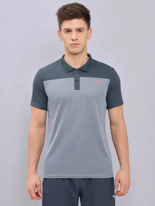 Men Colorblock Relax Fit Polo T-shirt with TECHNO COOL 