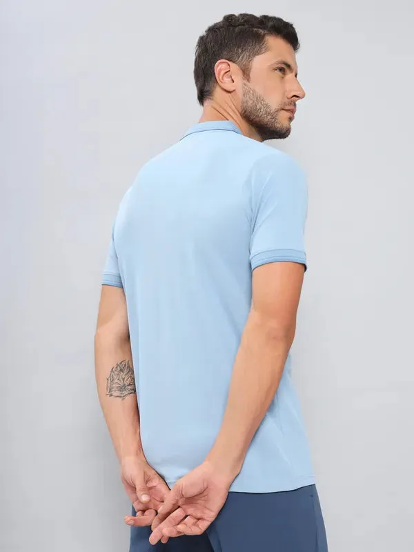 Men Colorblock Slim Fit Polo T-shirt with ELASTO PLUS