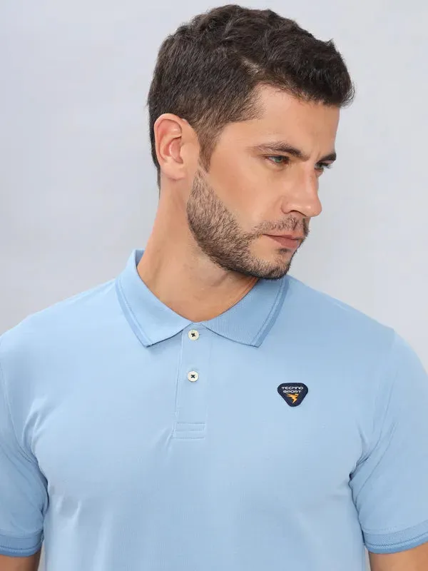 Men Colorblock Slim Fit Polo T-shirt with ELASTO PLUS