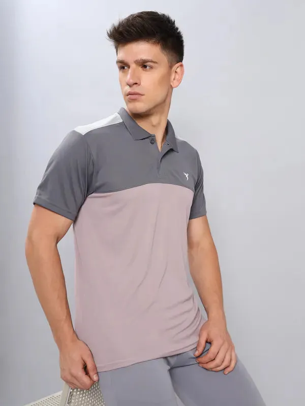 Men Colorblock Slim Fit Polo T-shirt with TECHNO COOL 