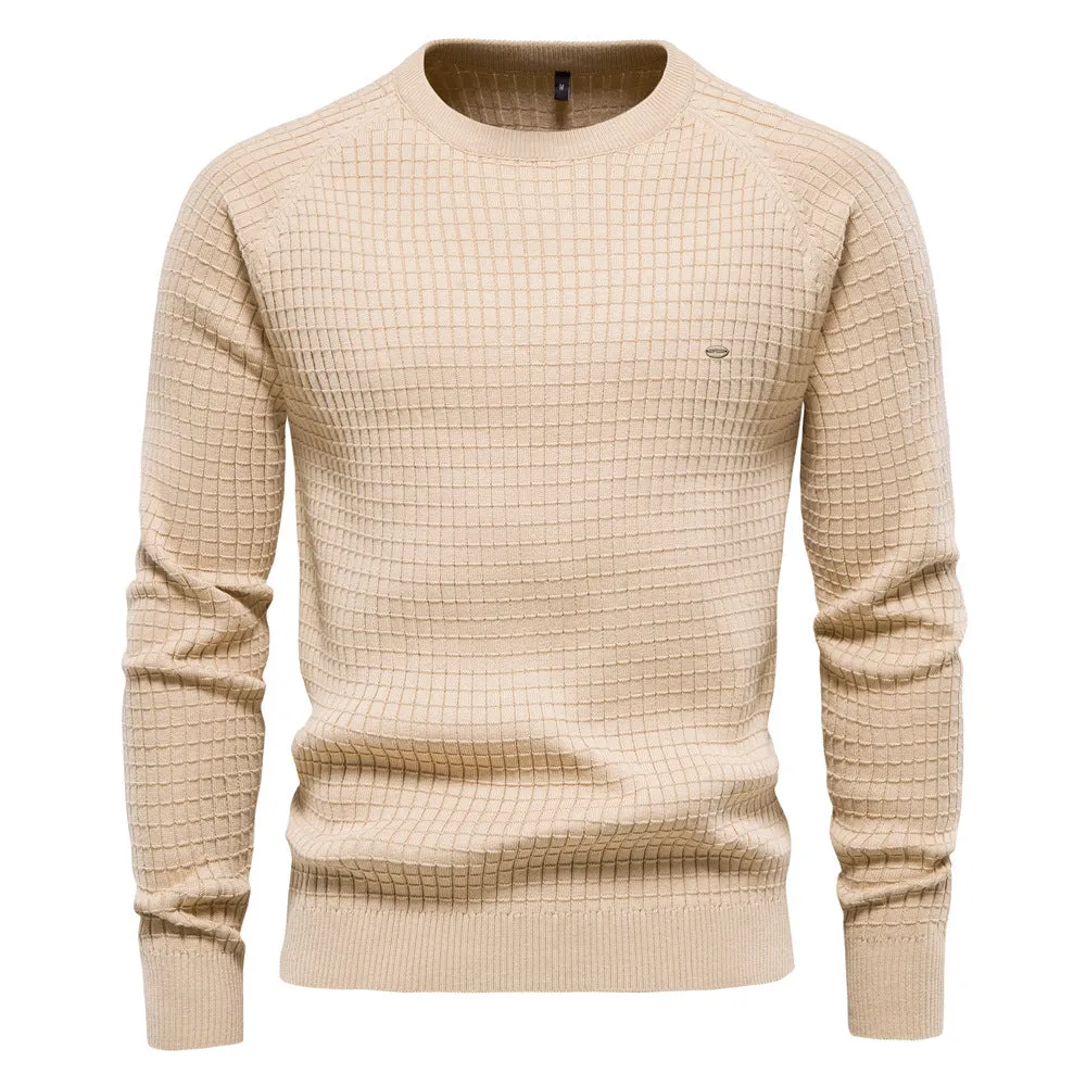 Men's Sweater Casual Pullover Solid Color Long Sleeve Slim Fit Knit Sweater | SW68