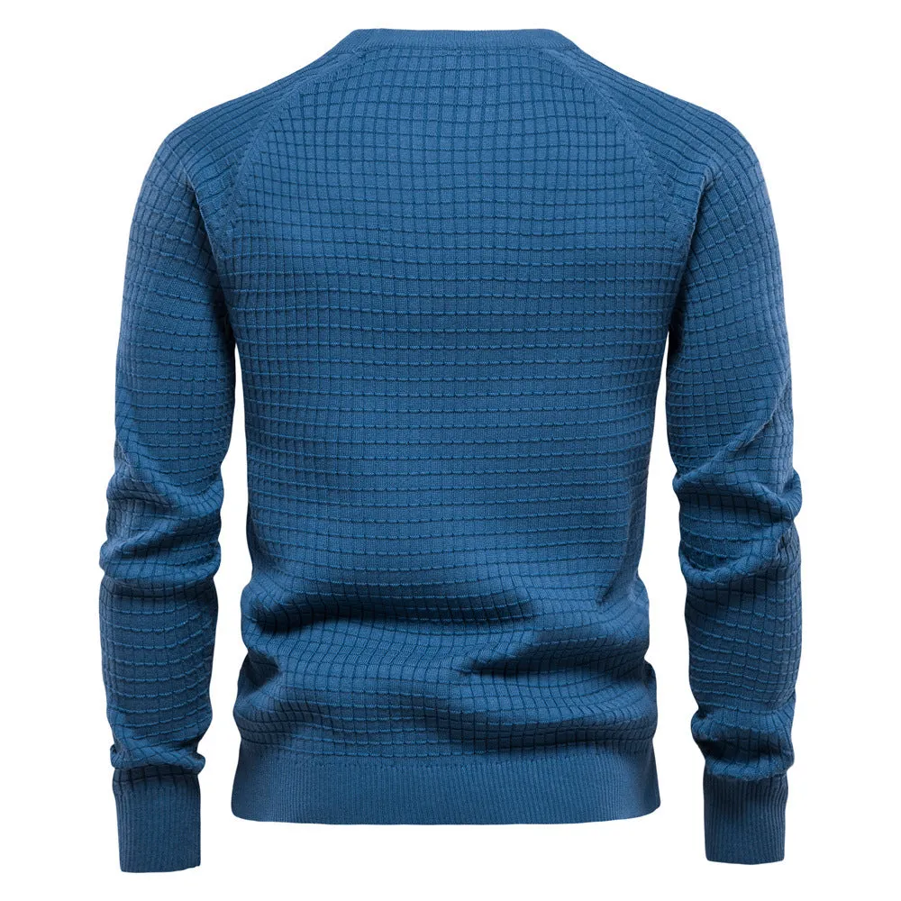 Men's Sweater Casual Pullover Solid Color Long Sleeve Slim Fit Knit Sweater | SW68