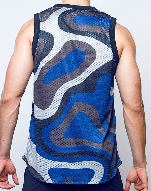 Mesh Jersey - Blue Print Combo