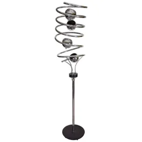 Mid-Century Modern Italian Chrome Spiral Floor Lamp