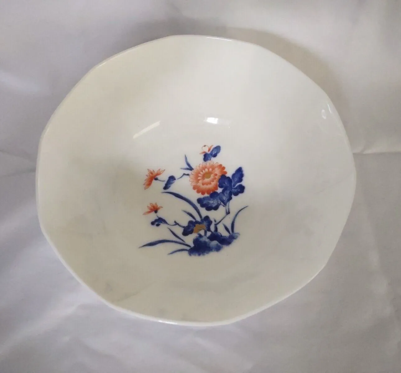 Mikasa Limited Edition T-152 Bone China Blue, Orange, Gold Floral 9" Bowl