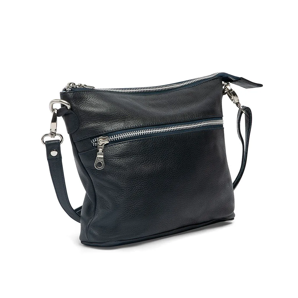 Mini Rome French Navy Leather Crossbody