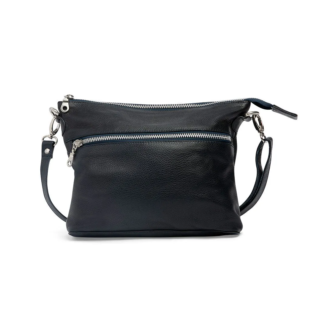 Mini Rome French Navy Leather Crossbody