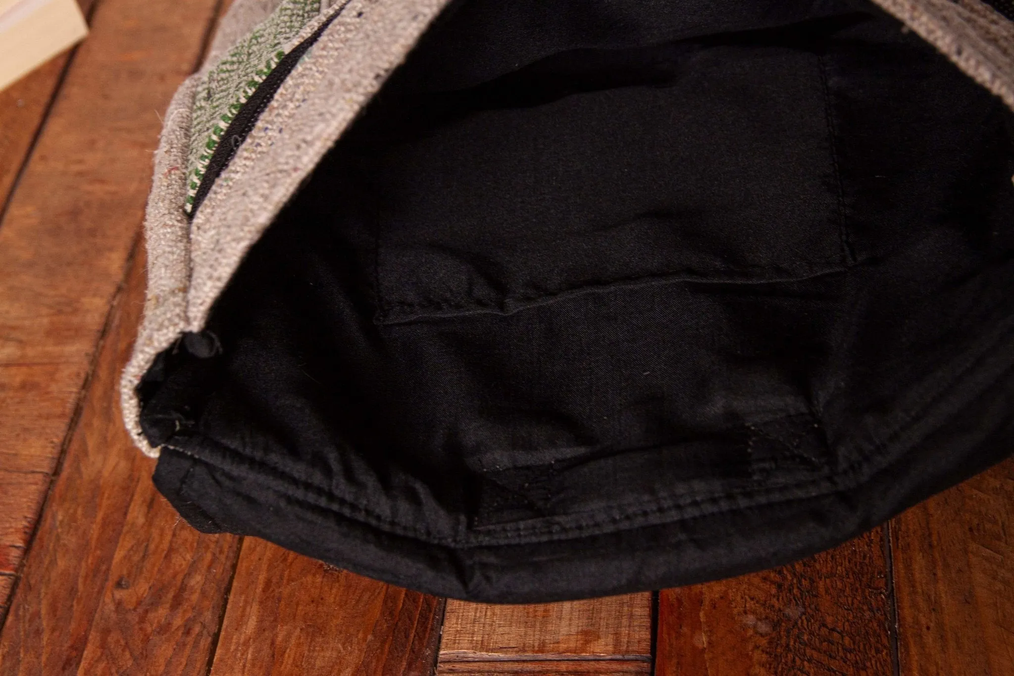 Minimal Hemp Handmade Flat Backpack | Green