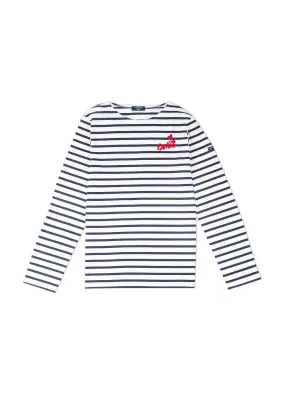 MINQUIERS PARIS - Authentic Breton Stripe Shirt| Soft Cotton | Men Fit  (WHITE / NAVY)