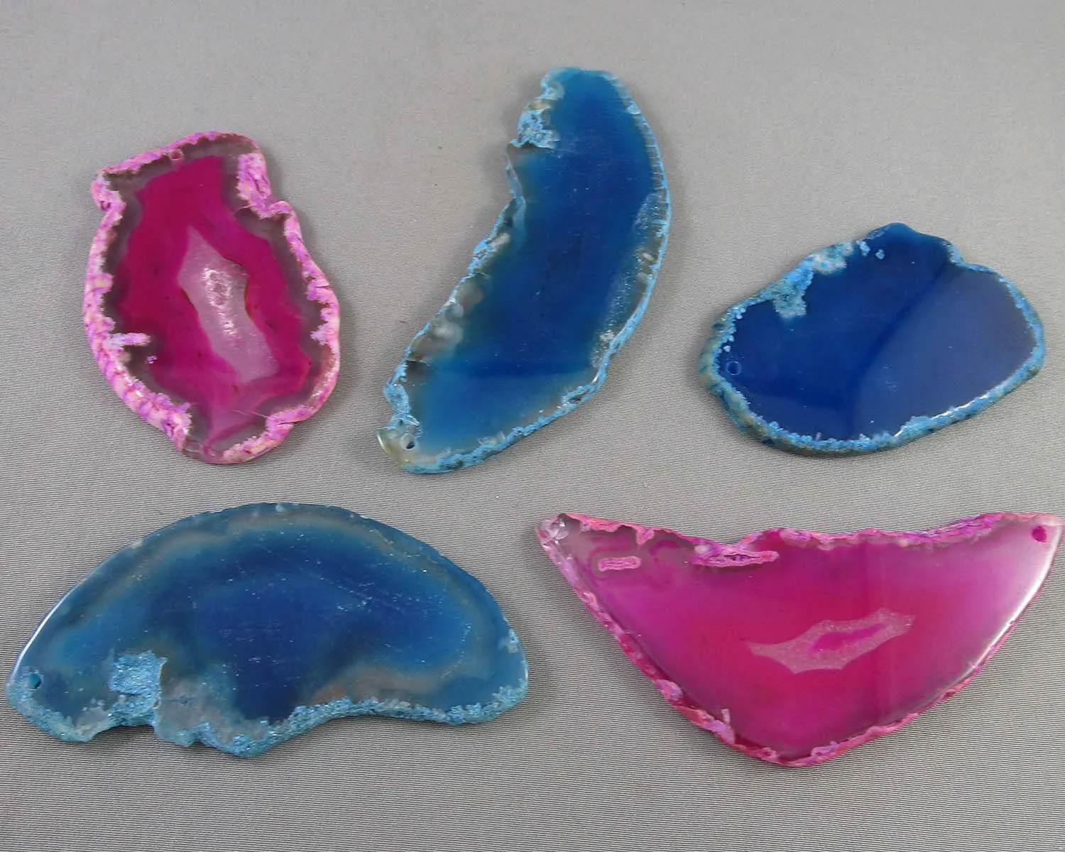 Mixed Color Agate Stone Slice (Drilled) 1pc J004