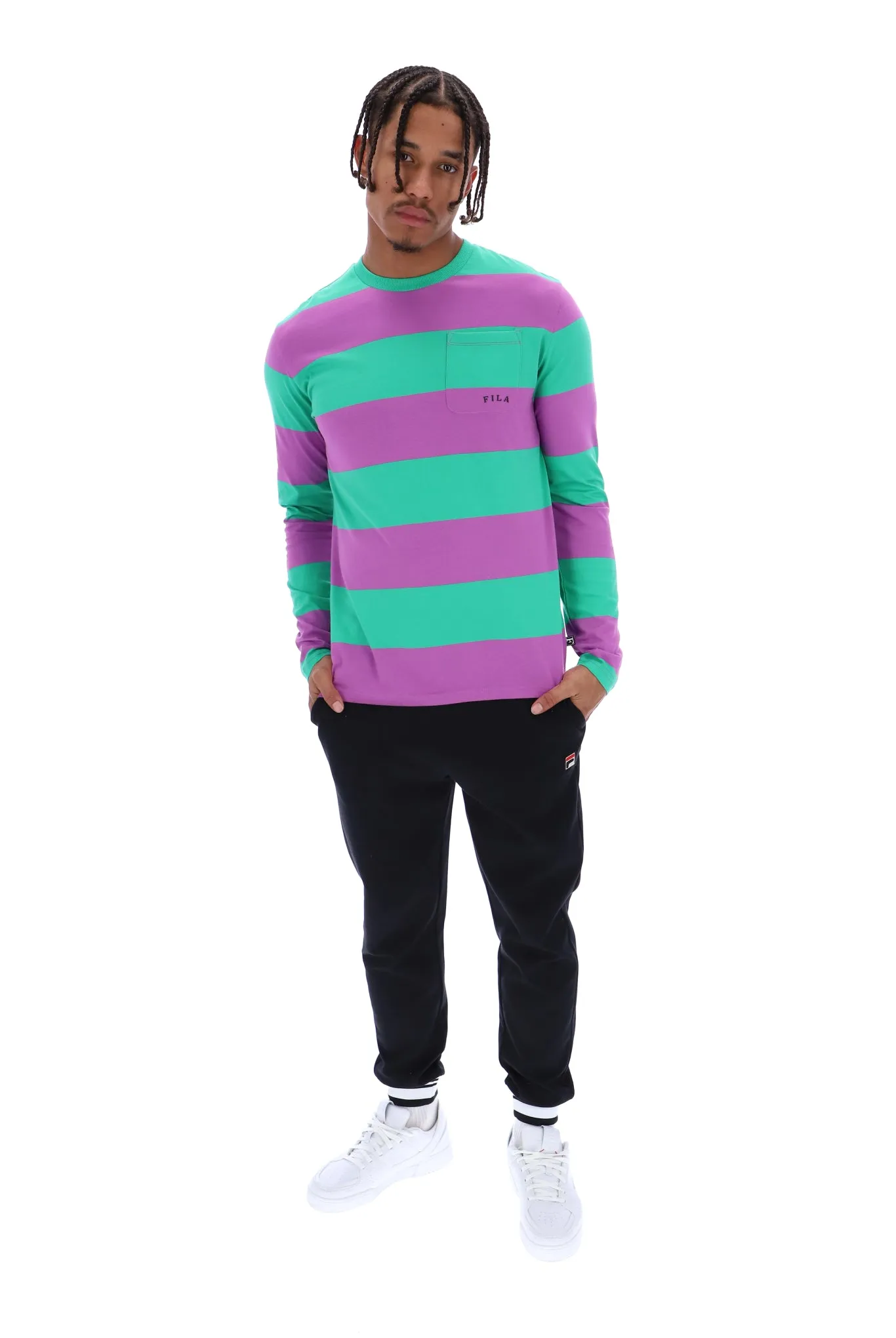 Morley Unisex Oversized Stripe Long Sleeved Pocket Tee