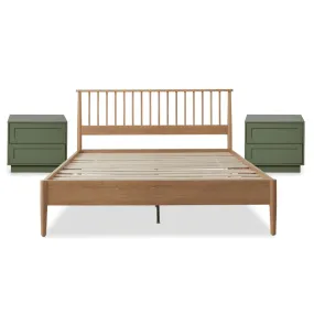 Napier Natural   Eros Green Three Piece Bedroom Set