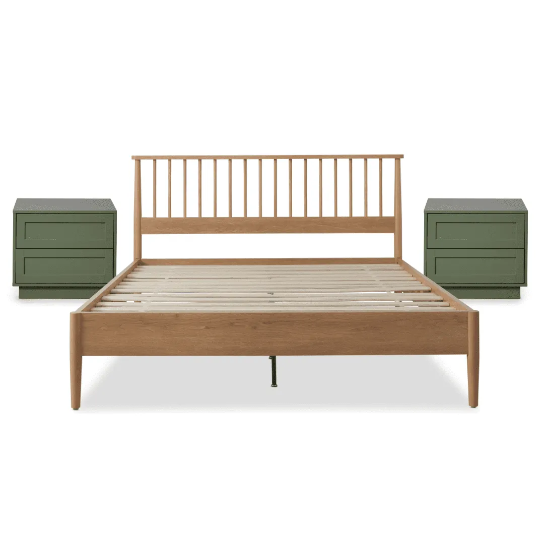 Napier Natural   Eros Green Three Piece Bedroom Set