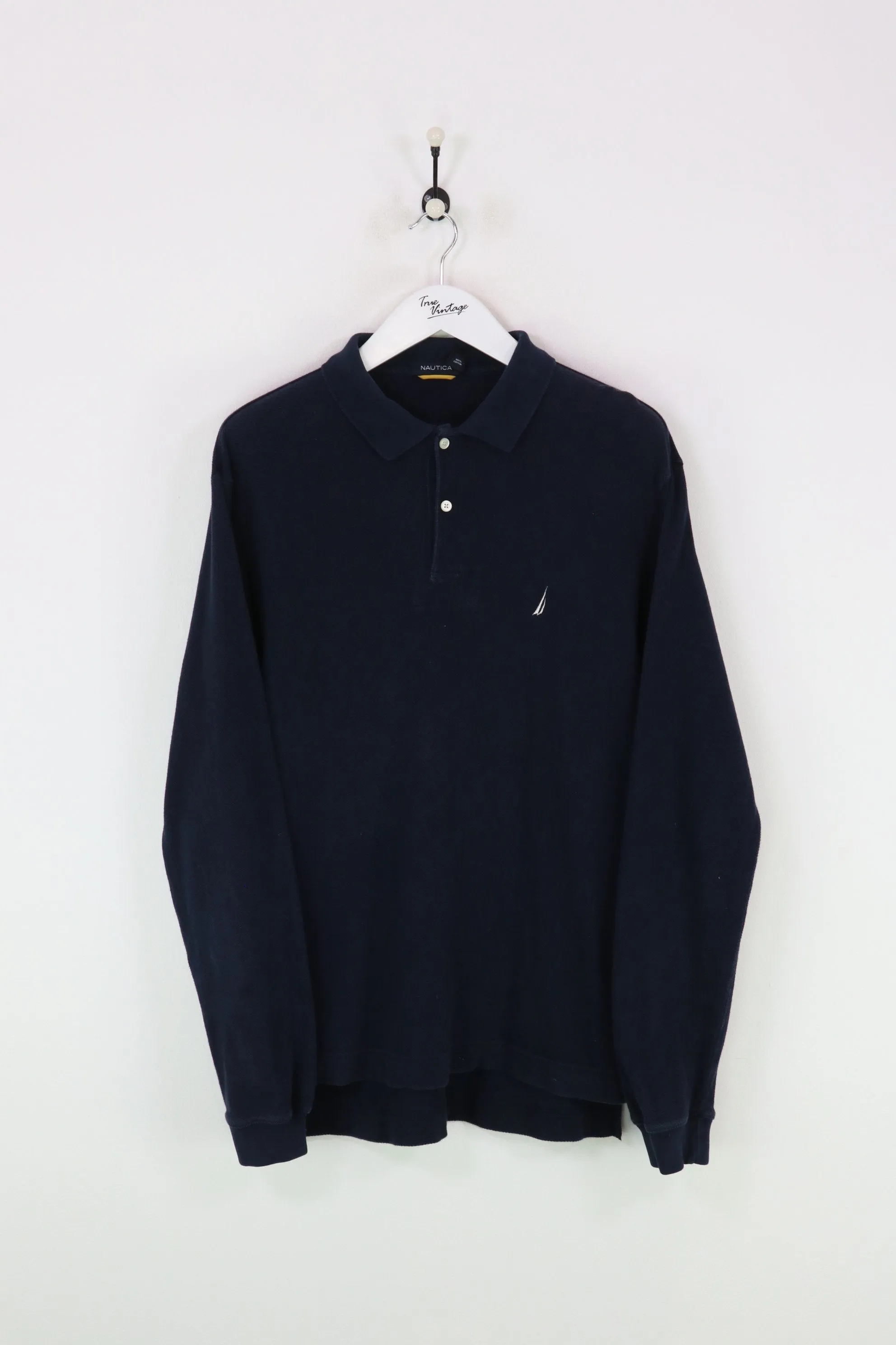 Nautica L/S Polo Shirt Navy Large