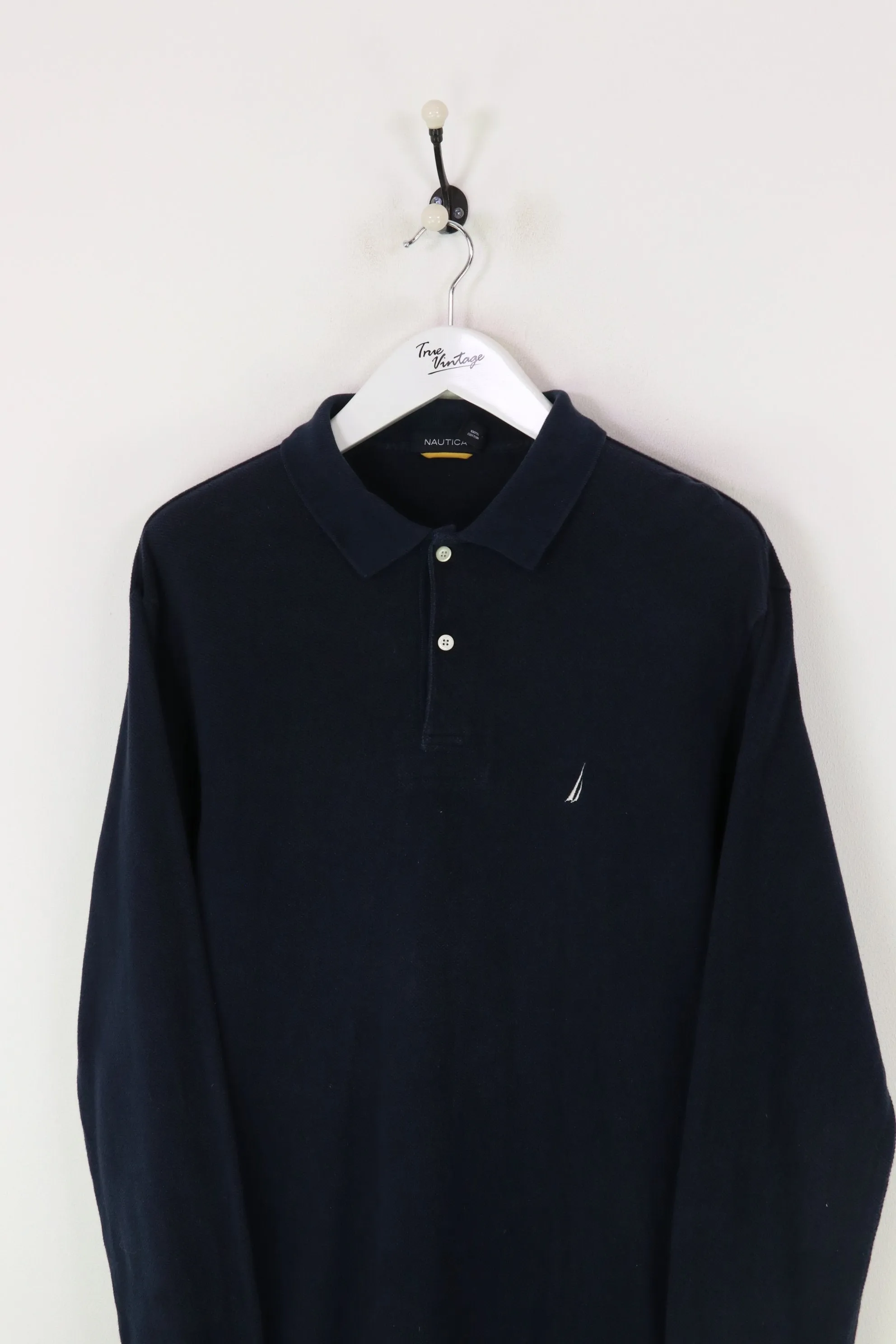 Nautica L/S Polo Shirt Navy Large