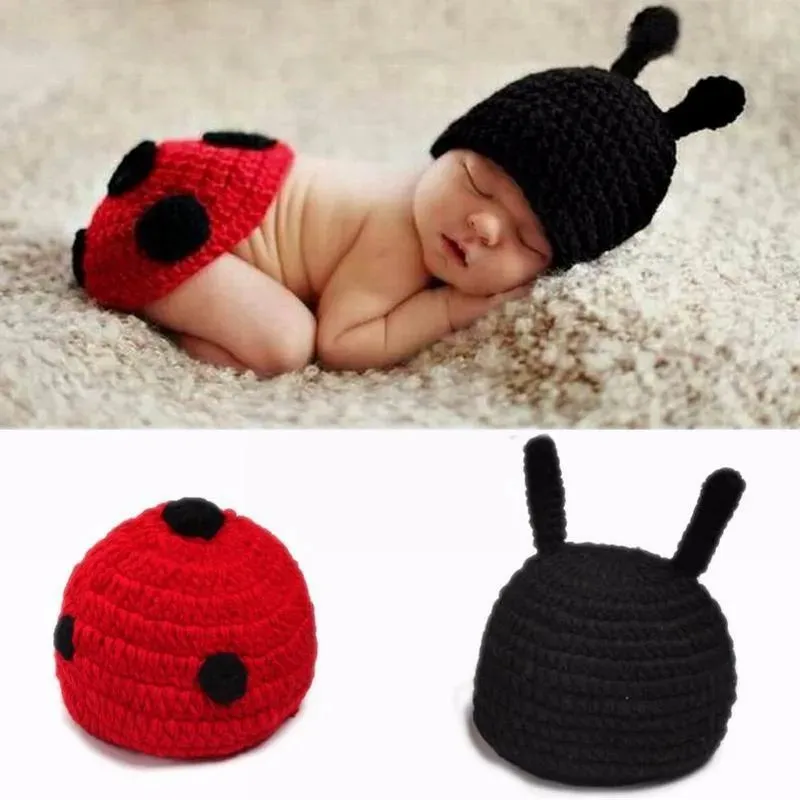 Newborn Photography Props Blanket With Hat, Crochet Animals Outfit, Baby Photo Accessories Girl Boy Knitted Outfit