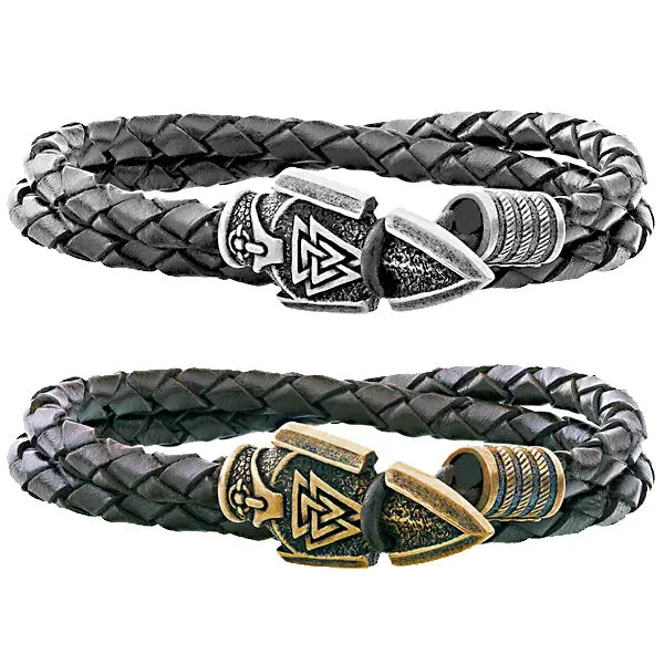 Odin's Spear and Leather Bracelet