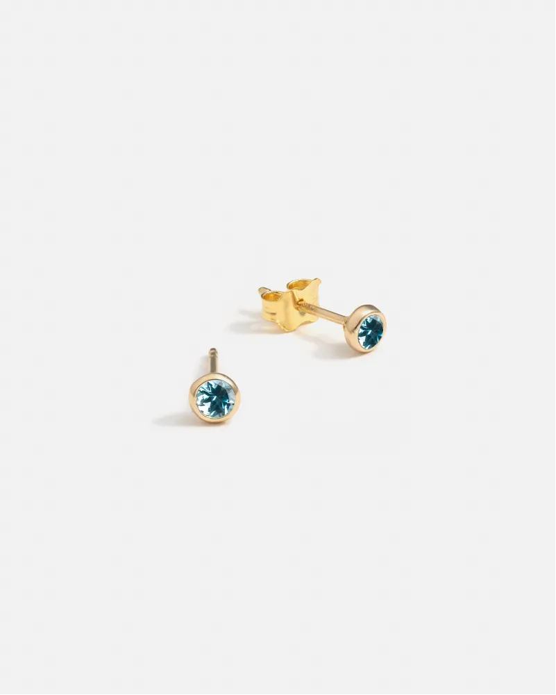 Origines Stud Earrings in 14k Gold with Ethical Birthstone