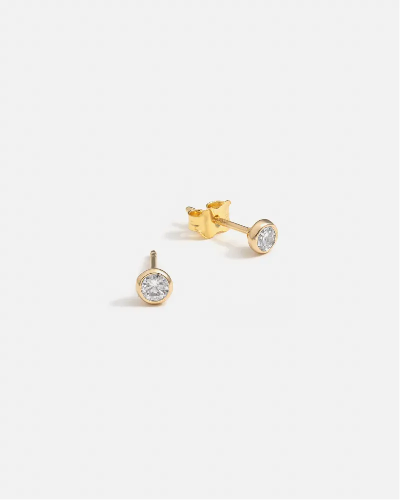 Origines Stud Earrings in 14k Gold with Ethical Birthstone