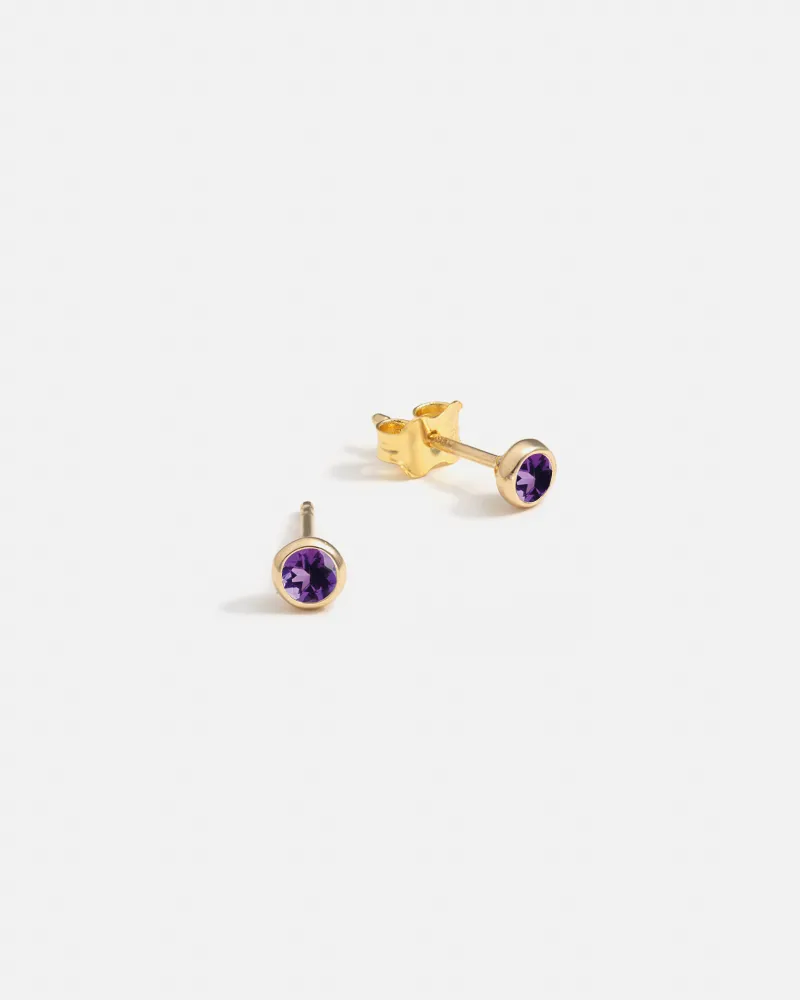 Origines Stud Earrings in 14k Gold with Ethical Birthstone