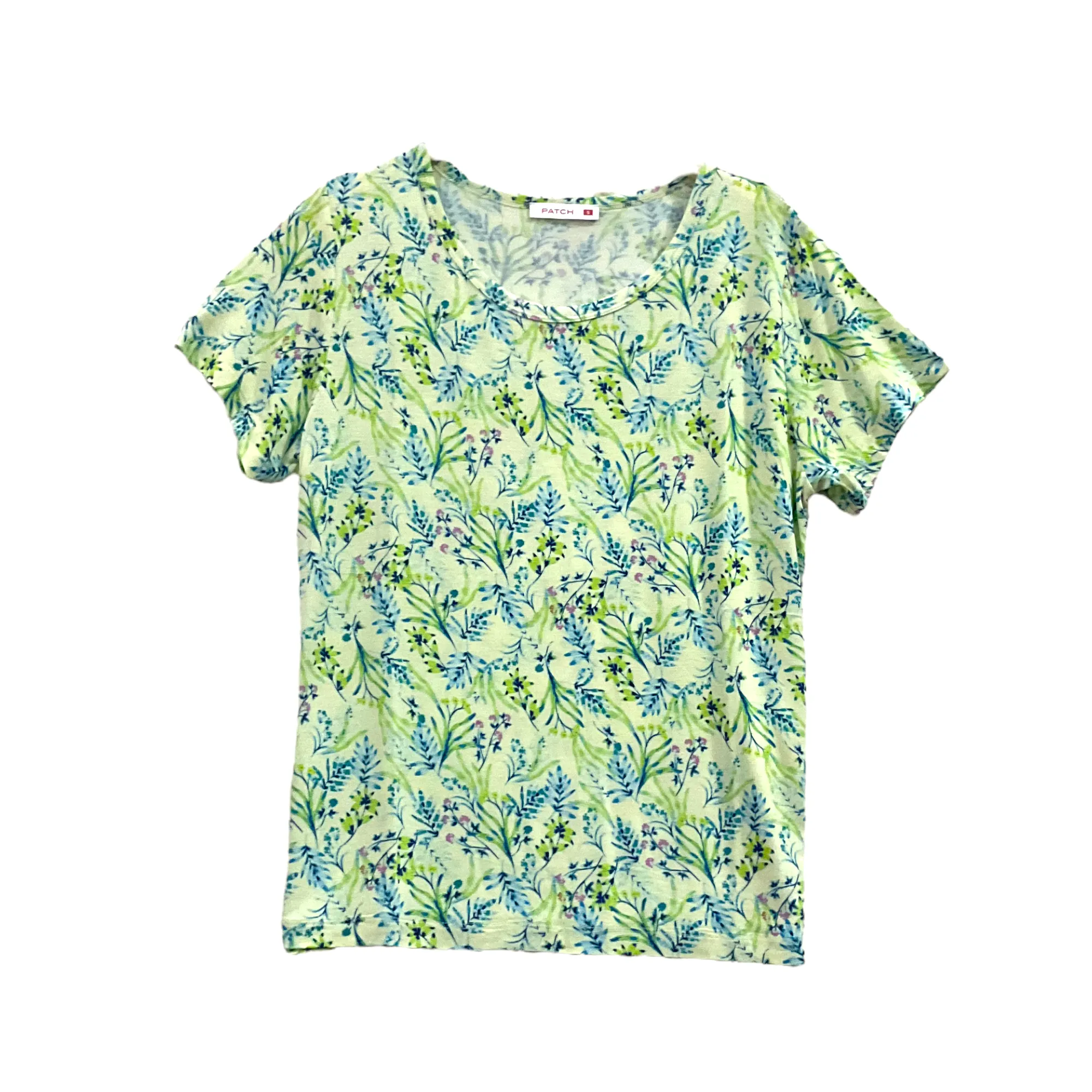 Patch Women Rayon Floral Printed Short Sleeve Round Neck Top