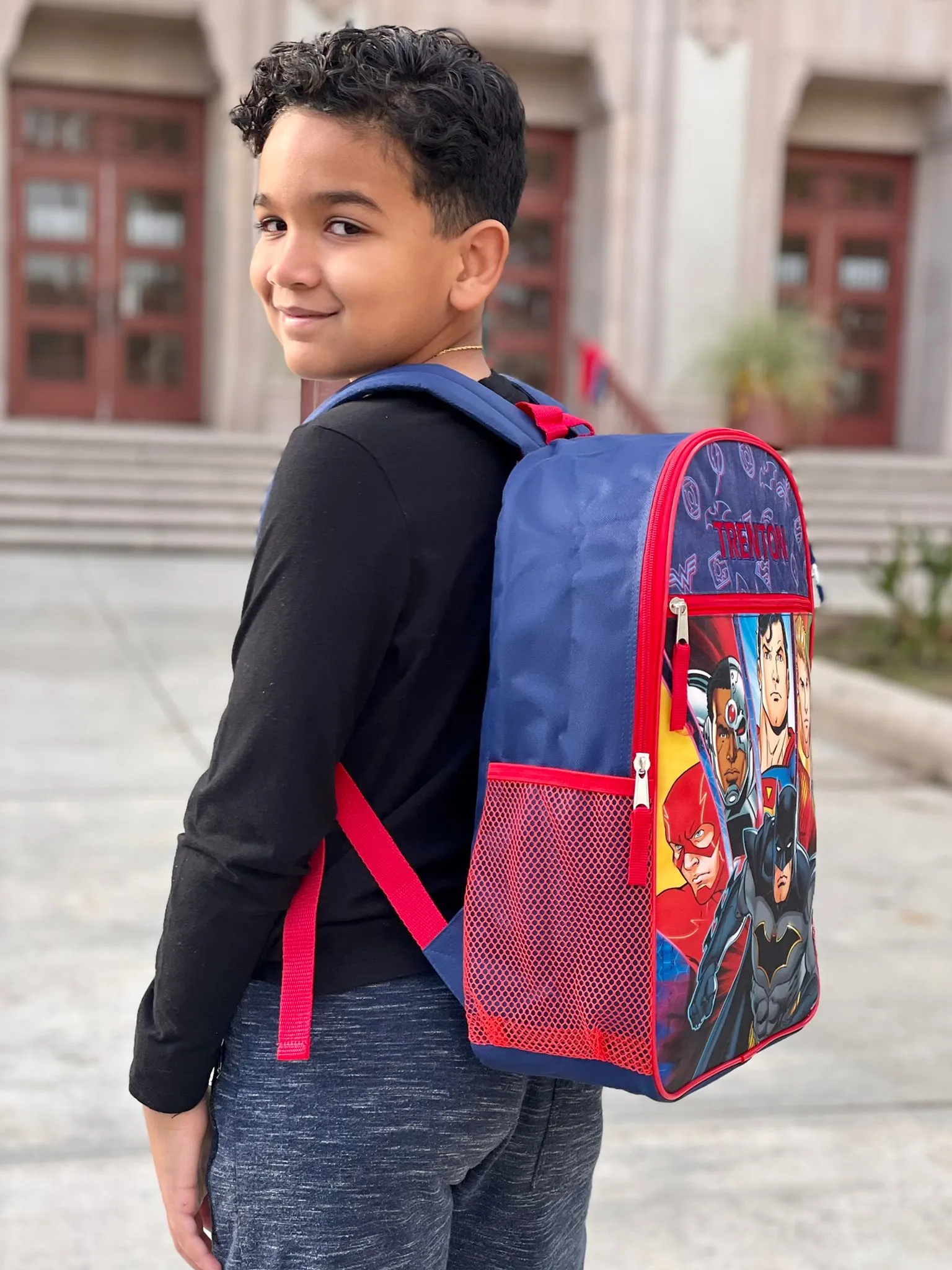 Personalized 16 Inch School Backpack - Justice League