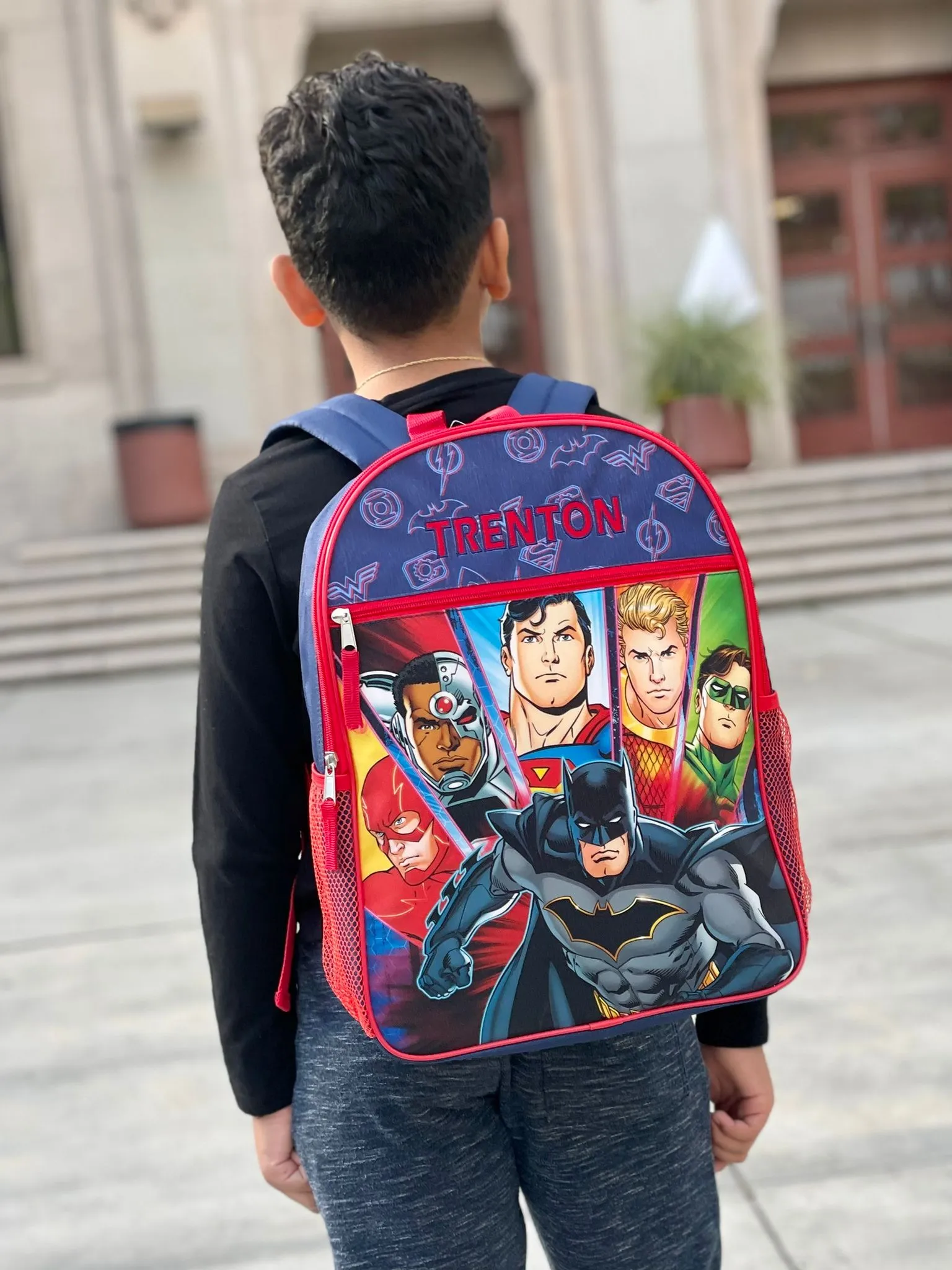 Personalized 16 Inch School Backpack - Justice League