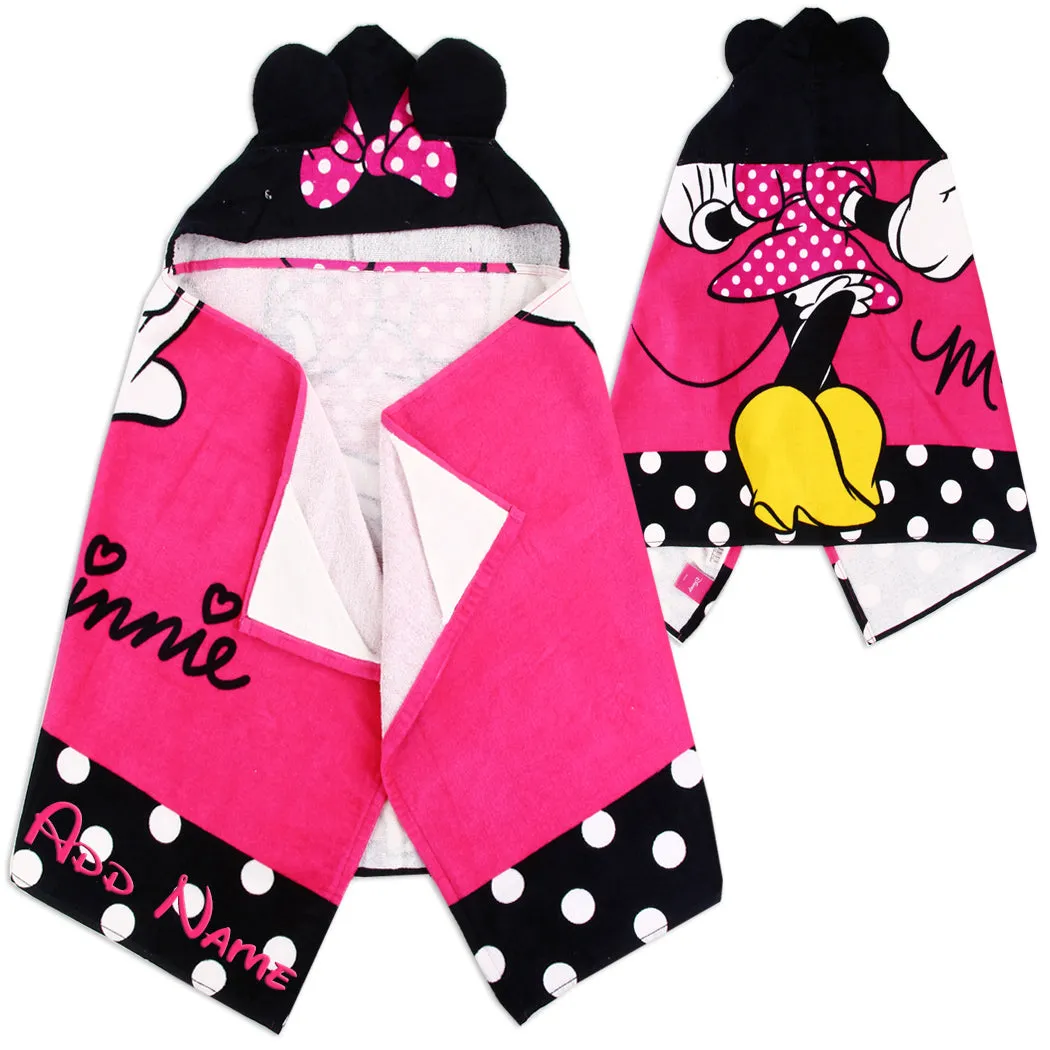 Personalized Embroidered Hooded Towel - Minnie Mouse