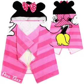 Personalized Embroidered Hooded Towel - Minnie Mouse